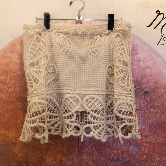 FARM Rio Dresses & Skirts - Farm Rio embellished Cream Miniskirt